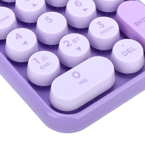 XUMIUZIY Wireless Number Pad, 2.4G / Bluetooth Numeric Keypad with Concave Dot Keycap, 18 Keys Mini Financial Accounting Number Keyboard for Laptop, PC (Purple) - color: Purple