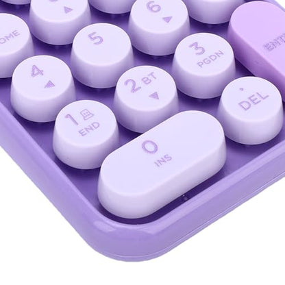 XUMIUZIY Wireless Number Pad, 2.4G / Bluetooth Numeric Keypad with Concave Dot Keycap, 18 Keys Mini Financial Accounting Number Keyboard for Laptop, PC (Purple) - color: Purple
