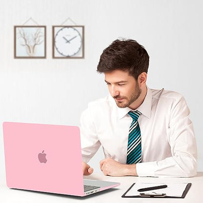 B BELK Compatible with MacBook Air 13 inch Case 2010-2017 Model A1466 A1369 | Matte Plastic Laptop Hard Shell Case for MacBook Air 13.3 inch with Keyboard Cover & Screen Protector, Pink - color: Pink