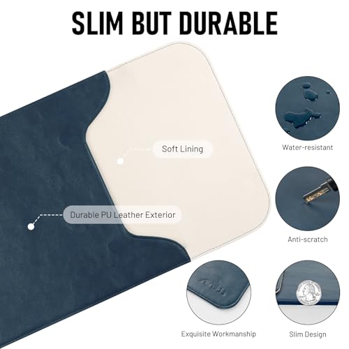 Allinside 15-16 inch Laptop Sleeve Case Compatible with MacBook Pro 16 2021-2026/MacBook Pro 15 2016–2019, Waterproof PU Leather Laptop Sleeve Bag Protective Vertical Case Cover, Blue - color: Blue, size: 15.6 in for Macbook Pro15/Pro 16