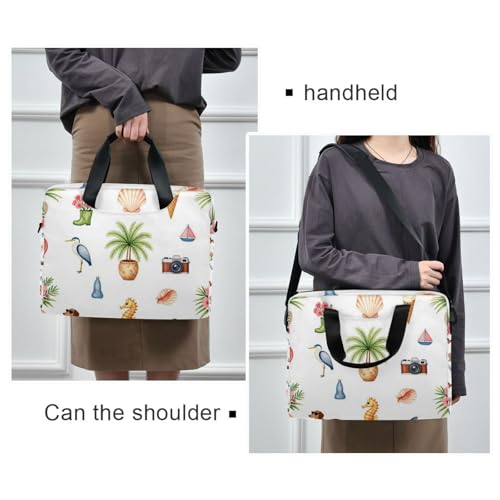 Laptop Zipper Case Portable Crossbody Messenger with Handle and Shoulder Strap 15.6 inch Case Hard Cover with Zipper Sea Ocean Animal Summer