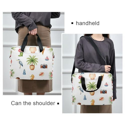 Laptop Zipper Case Portable Crossbody Messenger with Handle and Shoulder Strap 15.6 inch Case Hard Cover with Zipper Sea Ocean Animal Summer
