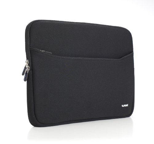 13-inch Soft Neoprene Sleeve Case for MacBook & UltraBook laptop (built-in external pocket) - BLACK