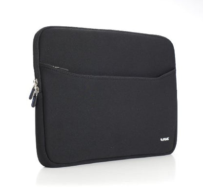 13-inch Soft Neoprene Sleeve Case for MacBook & UltraBook laptop (built-in external pocket) - BLACK