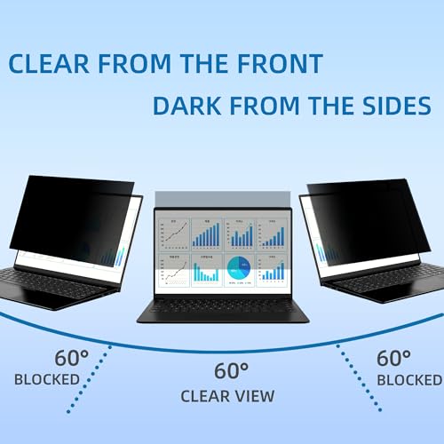 ROVIKE Computer Screen Filter, 15.6 Inch 16:9 Laptop Privacy Filter, Aspect Ratio, Removable, Anti-Glare Eye Protection, Protect Screen