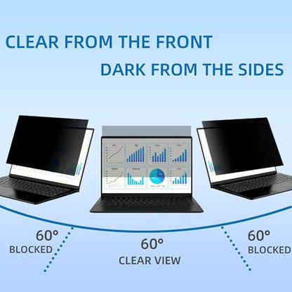 ROVIKE Computer Screen Filter, 15.6 Inch 16:9 Laptop Privacy Filter, Aspect Ratio, Removable, Anti-Glare Eye Protection, Protect Screen
