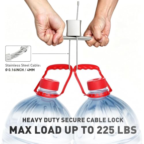 Cable Padlock Free Adjustable Lock 3 Keys, 6.56ft/2m Silver | Steel Cable 1/6"(4mm)Diameter, Lock & Secure, Weatherproof for Bikes, Lockers, Gate, Fence, Shed, Outdoor Equipment etc - color: Silver-6.56ft(2m)