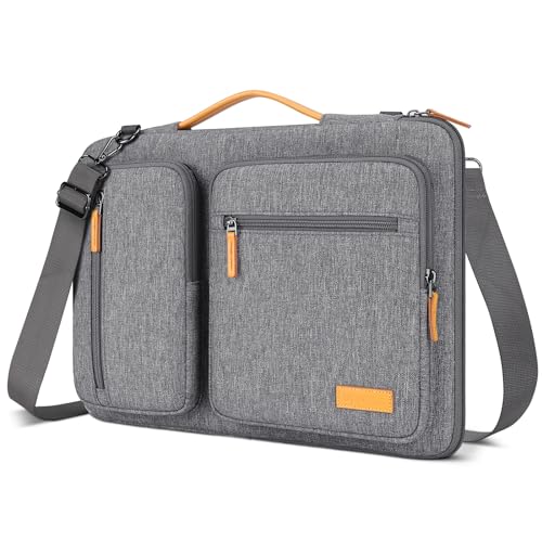 DOMISO 15.6 inch Laptop Case Sleeve Protective Cover Compatible with MacBook Pro 16 M4 M3 M2/Pro Max,15.6-16 inch HP Dell ASUS Lenovo Chromebook,Waterproof Computer Bag with Shoulder Strap,Grey - color: Grey, size: 15.6 inch