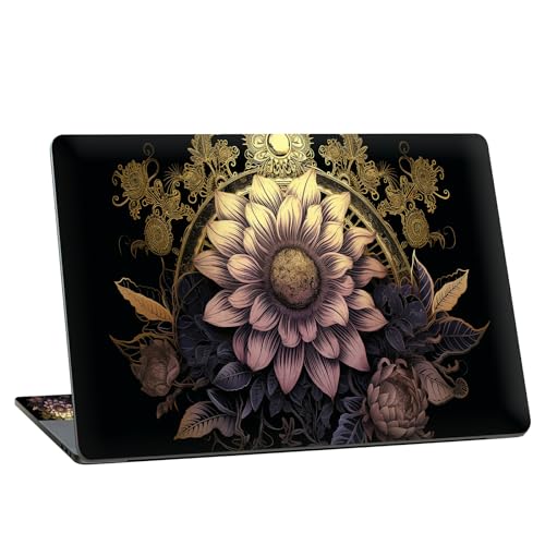 Universal Laptop Skin Sticker with 2 Wrist Pad Skins, Waterproof Scratch Resistant Vinyl Laptop Cover Decal, Cut to Fit for 11–15.6 Inch MacBook HP Dell Lenovo, Art Lotus - color: Art Lotus