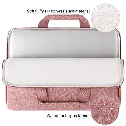 DOMISO 15.6 inch Laptop Case Sleeve Protective Cover Compatible with 16 inch MacBook Pro M4 M3 M2/Pro Max,15.6-16 inch HP Dell ASUS Lenovo Chromebook,Waterproof Computer Cases Bag with Handle,Pink - color: Pink, size: 15.6 inch