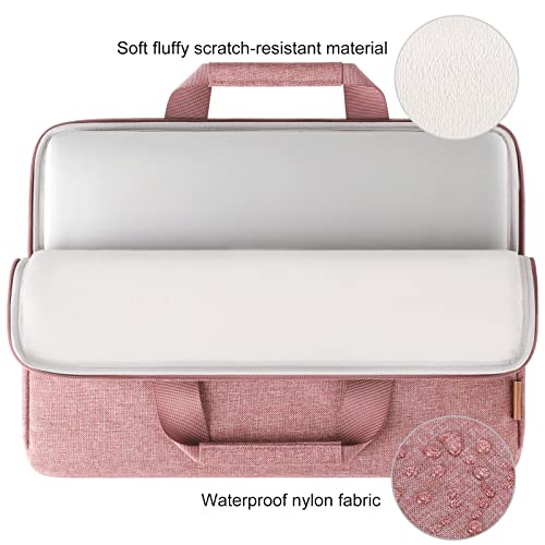DOMISO 15.6 inch Laptop Case Sleeve Protective Cover Compatible with 16 inch MacBook Pro M4 M3 M2/Pro Max,15.6-16 inch HP Dell ASUS Lenovo Chromebook,Waterproof Computer Cases Bag with Handle,Pink - color: Pink, size: 15.6 inch