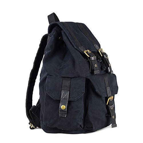 GOOTIUM 21101GRY-S Specially High Density Thick Canvas Backpack Rucksack, Black Small Size - color: Black, size: Small