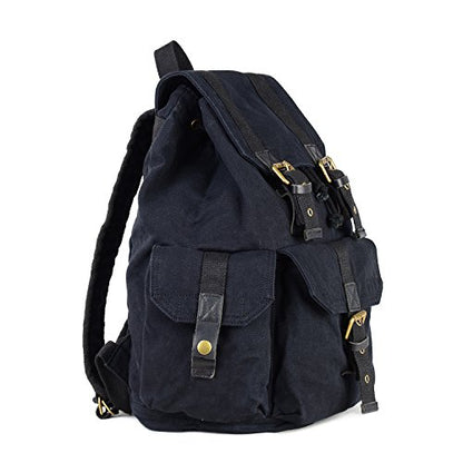 GOOTIUM 21101GRY-S Specially High Density Thick Canvas Backpack Rucksack, Black Small Size - color: Black, size: Small