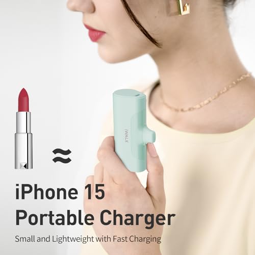 iWALK Portable Charger for iPhone 17/16/15 USB-C Small Power Bank 20W 4,500mAh Fast Charging Battery Pack Compatible with iPhone 15/16/17 Plus/17 Pro/17 Pro Max, Samsung Galaxy S25/S24/S23 Android - color: Mint-Green