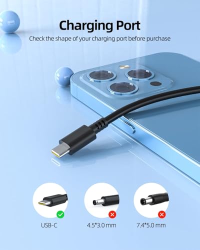 Superer PD 65W USB C Fast Charger for LG Gram 17 16 15 14 Laptop 17Z90P 16Z90P 15Z90P 14Z90P 17Z90Q 16Z90Q 15Z90Q 14Z90Q 17Z90R 16Z90R 15Z90R 14Z90R 17Z95P 17Z95P 15Z95P 16T90P 14T90P 17Z90S 16Z90S