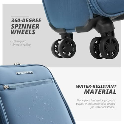 Verage Underseat Carry On Luggage with Wheels,14-Inch Compact Underseat | Personal Item Bag,Airline Approved, Laptop Compartment, USB Charging Port - color: Coast Blue, size: 14-Inch Compact Underseat