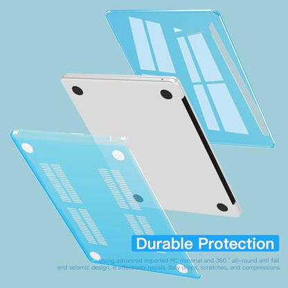 CISSOOK Compatible with MacBook Air 13.6 inch Case M2 M3 M4 M5 | A3449 A3240 A3113 A2681, 5in1 Set Hard Shell Case Keyboard Cover for MacBook Air 13 inch 2022 - 2026, Sky Blue - color: Air13.6inch-Crystal Sky Blue