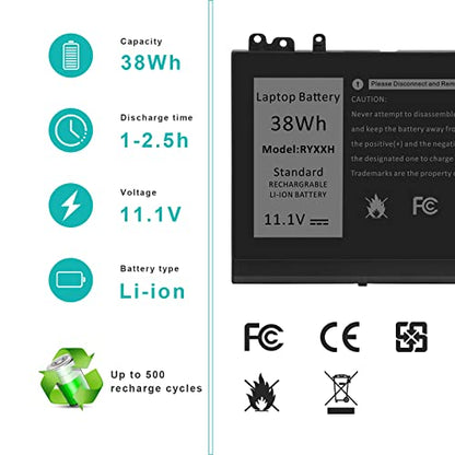 TREE.NB RYXXH Battery for Dell Latitude E5450/12 5000 E5250 (P25S001)/11 3150 3160 Series 1400 WW116 FT080 FT095 MN151 MN154 312-0543 Notebook Battery - size: 6.99x3.7x0.3inch RYXXH