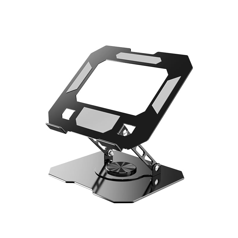 360° Rotating Laptop Stand for Desk, Heavy Duty Solid Steel Ergonomic Laptop Riser, Foldable Portable Computer Holder, Stable Adjustable Stand Compatible with MacBook Air/Pro 10-16 Inch Laptops - color: white