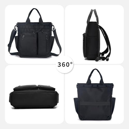 mygreen Tokyo Tote Messenger Backpack Convertible Tote Bag and Backpack, Fits 15.6" Laptop - color: Black-1688