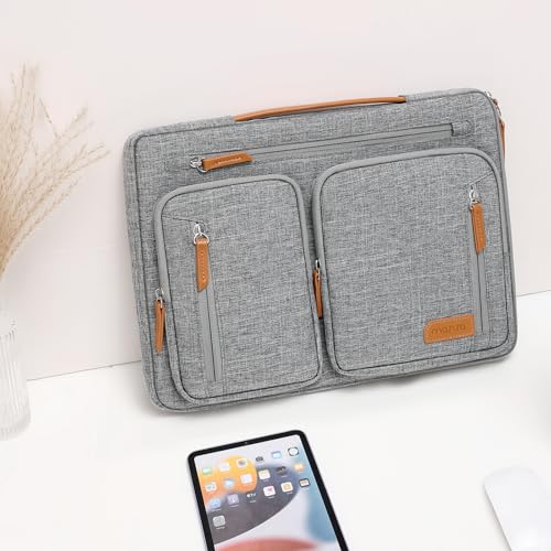 MOSISO 360 Protective Laptop Case 13.3 inch, 13-13.3 inch Laptop Sleeve | Compatible with MacBook Air/Pro 13/14, HP Dell Acer, Side Open Carrying Computer Bag with 5 Accessory Pockets&Belt, Gray - color: Gray, size: 13.3 inch