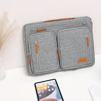 MOSISO 360 Protective Laptop Case 15.6 inch, 15-16 inch Laptop Sleeve | Compatible with MacBook Pro 16, HP Acer Dell Lenovo ASUS, Side Open Carrying Computer Bag with 5 Accessory Pockets&Belt, Gray - color: Gray, size: 15.6 inch