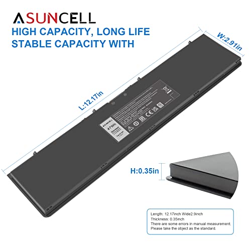 ASUNCELL 47Wh Laptop Battery for Dell Latitude E7440 E7450 7450 E7420 3RNFD V8XN3 5K1GW PFXCR 909H5 0G95J5 451-BBFT 451-BBFV 451-BBOG 451-BBFY 14 7000 Series, 7.4V - size: E7440 13.78 × 3.74 × 1.81 in