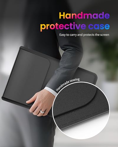 Portable Monitor 15.6 inch, Wireless Portable Monitor Support AirPlay Miracast, 1080P IPS Ultra Slim Travel Monitor with USB-C HDMI /VESA/Sleeve, External Monitor for Laptop/ PS4/5/Switch/Mac /Phone