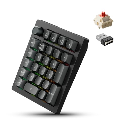 Keychron V0 Ultra 8K Polling Rate Wireless (2.4 GHz & Bluetooth) ZMK Custom Number Pad with Hot-swappable Red Switches 360-Hr Battery OSA PBT Keycaps RGB Backllit for Mac Windows Linux - color: Hot-swappable Red Switch