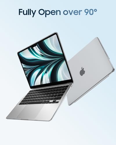 Fintie Case for MacBook Air 13 inch A3449/A3240/A3113/A2681 2022-2026 | M2/M3/M4/M5, Snap On Hard Shell, Full Port Access, Easy On/Off, Lightweight, Frost Clear - color: Glittering Clear
