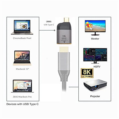 xiwai USB4 USB-C Type-C Source to Female HDMI 2.0 Display 8K 60HZ UHD 4K HDMI Male Monitor Adapter - style: USB-C Type-C Male to HDMI 2.0 Female 8K 60HZ