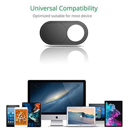 CloudValley Webcam Cover Slide, 0.023 in Camera Cover for Laptops, MacBook Pro, MacBook Air, iMac, iPad, PC/Computer, Tablets, Ultra-Thin Web Blocker Protecting Your Privacy [4-Pack] - color: Black-Oval, size: 4 packs webcam cover