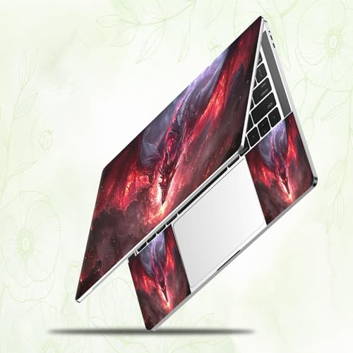 Laptop Skin Sticker Decal, Universal Reusable Vinyl Laptop Cover for 12" 13" 13.3" 14" 15" 15.4" 15.6" Notebook PC, Waterproof Scratch-Resistant with 2 Wrist Pads, Easy to Apply & Remove,I Dragon - color: I Dragon