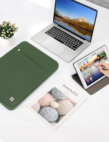 DOMISO Laptop Case Laptop Sleeve Cover for 16 inch MacBook Pro M4/M3/M2/M1 Pro/Max A3403 A3186 A2991 A2780 A2485 A2141,Compatible with 15.6 inch HP Lenovo Dell XPS 16, Avocado Green - color: Avocado Green, size: 15.6 inch