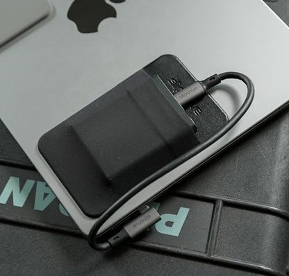 Slipdrive Short USB C to USB C 3.2 Gen 2 (12 in.) - 20Gbps, SSD HDD Hard Drive Cable - Right Angle High Speed Data Transfer 4K Video Output 90 Degree 100W Fast Charging (Black)