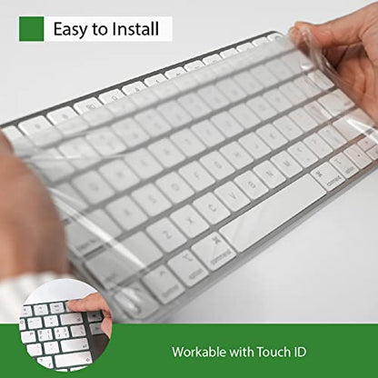 Universal KeyboardCap. Fully Covered Flat Style 0.025mm Waterproof Anti-Dust Desktop Keyboard Cover with Numeric Hospital/Dentist Use (MagicKeyboard (with Numeric) 3packs) - size: MagicKeyboard (with Numeric) 3packs