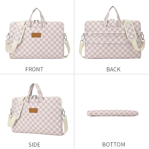 canvaslife Water Neutral Checker Pattern Resistant Laptop Shoulder Messenger Bag for Pro 16 inch and 15.6 inch-16 inch Laptop - color: Neutral Checker, size: 15 inch/15.6 inch
