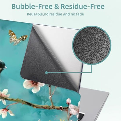 Universal Laptop Skin Decal, 3-Piece Vinyl Protector for 12 13 14 15.6" Notebook, Waterproof Anti-Scratch, Easy Trim & Bubble-Free Finish, Bird Sit on Cherry Blossoms - color: Bird Sit on Cherry Blossoms