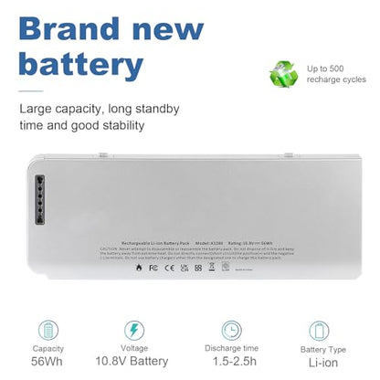 Fancy Buying 56Wh A1280 Laptop Battery for Apple A1280 A1278 (2008 Version) MacBook 13-Inch Series, Compabiel for MB771G/A MB467LL/A MB466LL/A - size: 8.23*3.07*0.79inch A1280