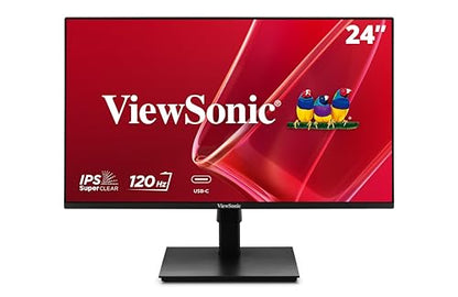 ViewSonic VA2448-MHU 24 Inch 1080p Monitor, IPS Display with 120Hz for Everyday Productivity, Variable Refresh Rate for Home and Office, HDMI, VGA, and USB C Inputs - size: 24-inch Usb-c