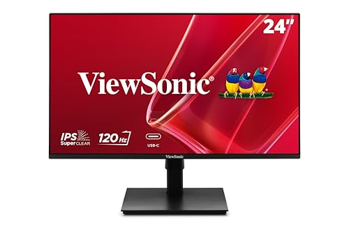 ViewSonic VA2448-MHU 24 Inch 1080p Monitor, IPS Display with 120Hz for Everyday Productivity, Variable Refresh Rate for Home and Office, HDMI, VGA, and USB C Inputs - size: 24-inch Usb-c