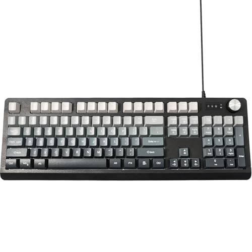 Wired RGB Gaming Membrance Keyboard. 100 Percent Mini Creamy LED Computer Keyboard .Small Ergonomic Clicky Teclado with ABS Backlit Unreplaceable Keycaps. for PC Laptop MAC Gamer. (Gray) - color: Gray
