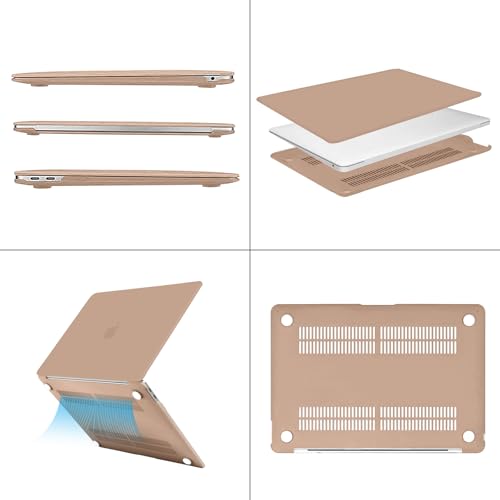 MOSISO Compatible with MacBook Air 13 inch Case M1 2021 2020 2019 2018 | A2337 A2179 A1932, Protective Hard Shell&Keyboard Cover&Screen Film&Pouch for MacBook Air 13.3 inch Case, Bronze Brown - color: Bronze Brown