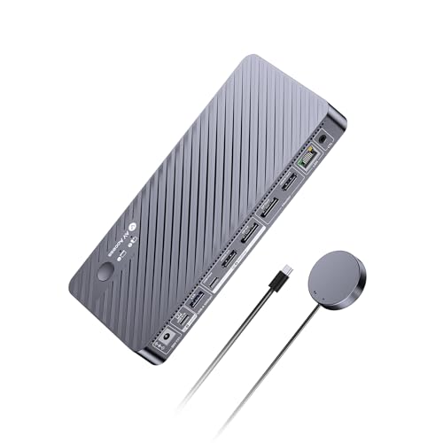 AV Access 8K KVM Switch 2 Monitors 2 Computers for Laptop & Desktop, GbE | KVM Docking Station Dual Monitor 8K@60Hz/4K@165Hz, 100W PD, 4xUSB 3.2 10Gbps USB C Hub, Audio, SD, Remote Switch - style: 8K KVM(iDock B10)
