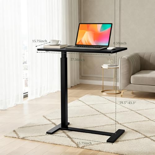 Mobile Standing Desk, Height Adjustable Laptop Desk with Hidden Casters | Stable Steel Frame, Smooth Lift Mechanism, Lockable Casters, Easy Assembly, Ideal for Home, Office & Dorm, Black - color: Black, style: Height Adjustable