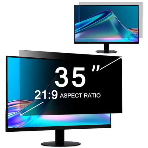 ZOEGAA 34 Inch Computer privacy Screen for 16:9 Widescreen Monitor,34 inch Removable Anti Blue Light Eye Protection Shield,Black Blackout Anti Spy Desktop Security Private Filter - size: 34 inch Computer with 21:9 Aspect Ratio