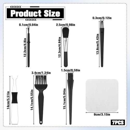 7 PCS Mechanical Keyboard Cleaning Kit with Wire Keycap Puller, | Switch Remover & 5 Anti-Static Brushes, Professional Keyboard Cleaner Tool Set for Computer, Laptop, PCB Motherboard