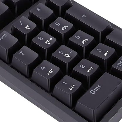 PUSOKEI Wireless Number Pads, Bluetooth Mechanical Numeric Keypad with RGB Light, Mini Portable Financial Accounting Rechargeable Numeric Pad for Laptop, PC