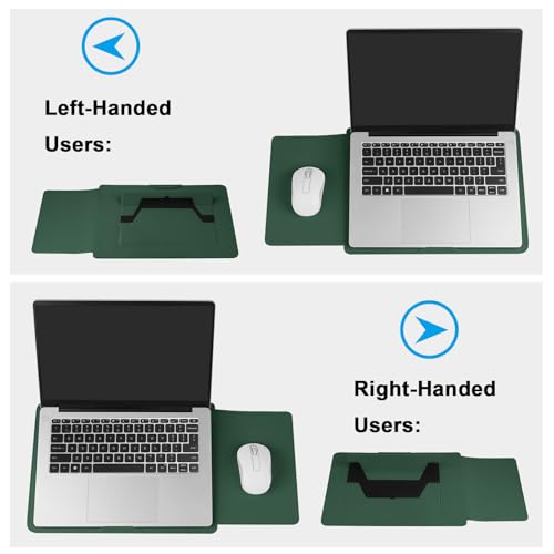 HoYiXi 15.6" Laptop Sleeve Case PU Leather with Stand Compatible with MacBook Pro 16/15.4'' MacBook Pro 15, Mac Air 15/ Dell, Matebook,Asus,15-16'' Laptop Bag,(Patent Pending),Dark Green - color: Dark green, size: 15.6'' /15-16 Inch Laptop