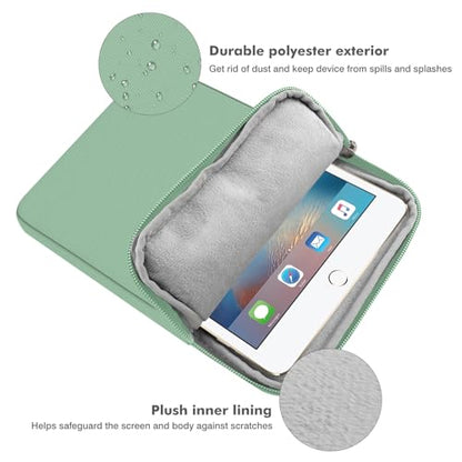 MoKo 7-8 Inch Tablet Sleeve Bag, Polyester Pouch Cover Case Fits iPad mini (A17 Pro) 8.3" 2024, iPad mini 6/5/4/3/2/1, Samsung Galaxy Tab S2 8.0, Tab A 8.0, ZenPad Z8s 7.9, Dark Green - color: Dark Green, size: 7-8 inch
